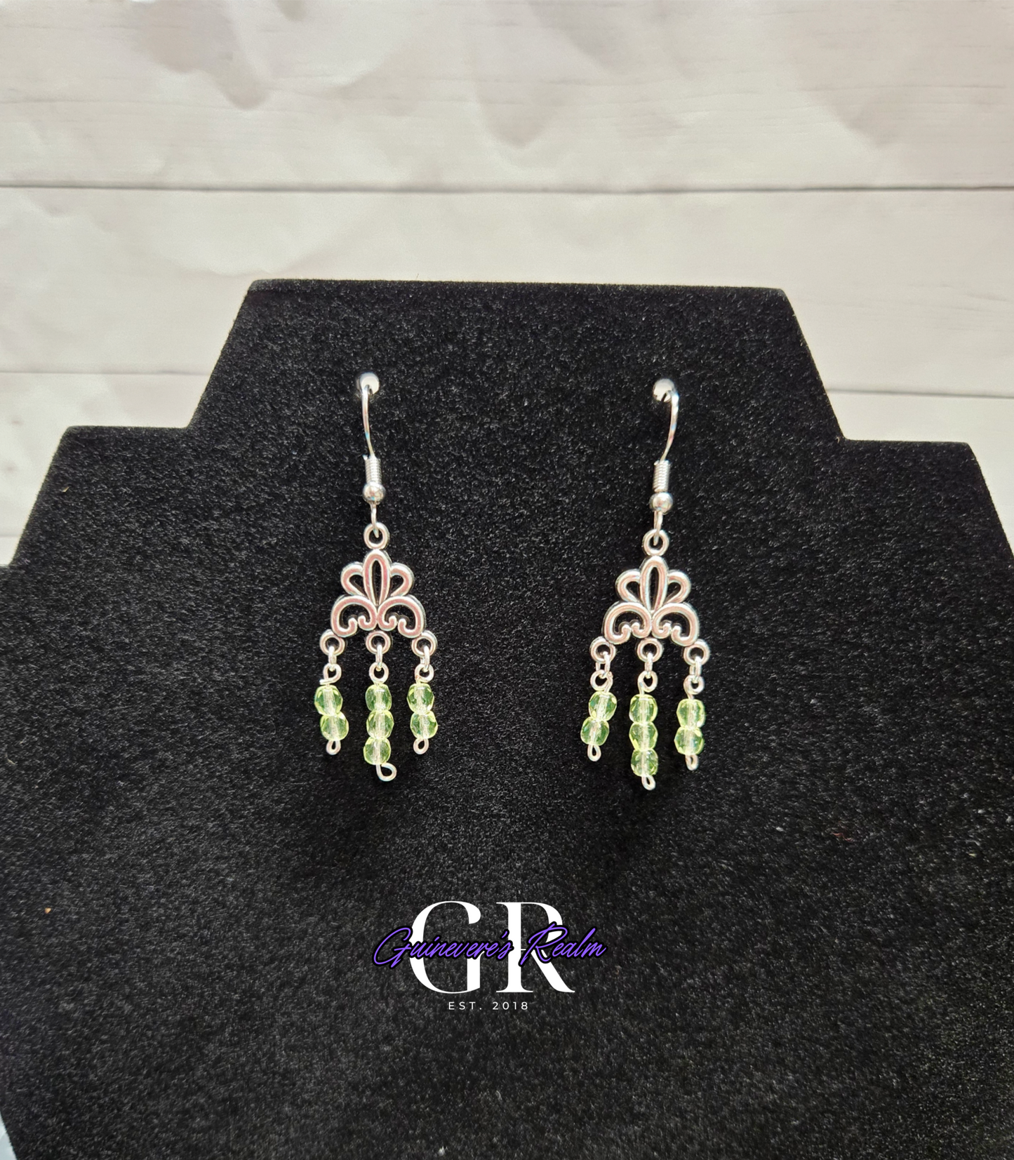 Uranium Glass Chandelier Earrings