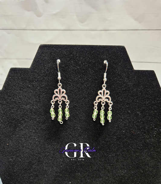 Uranium Glass Chandelier Earrings