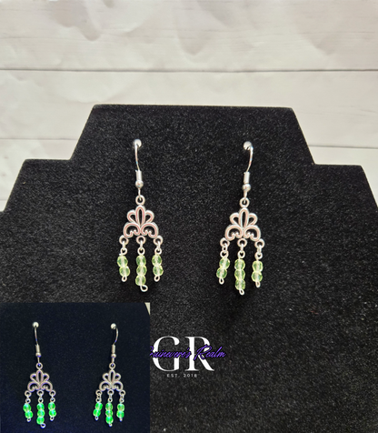 Uranium Glass Chandelier Earrings