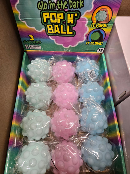 Glow In The Dark Pop N Ball Toy
