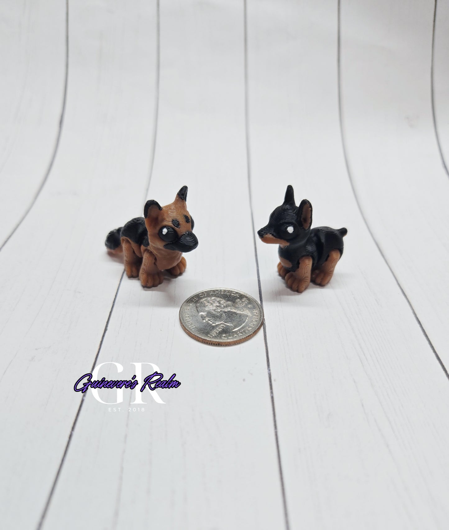 3D Printed Mini Animal German Shepherd Doberman Dog