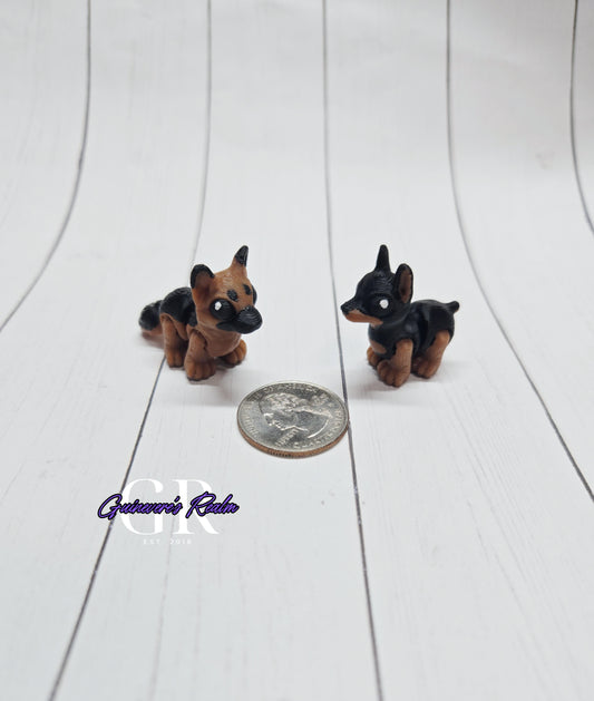 3D Printed Mini Animal German Shepherd Doberman Dog