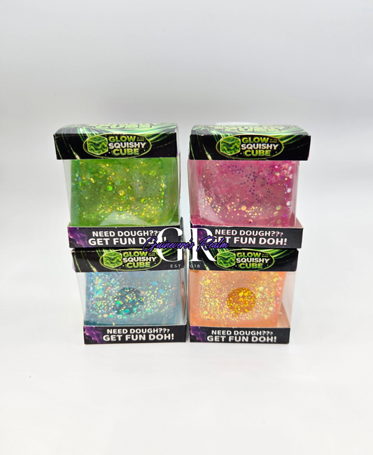 Fun Doh Glow in the Dark Squishy Sparkle Cube