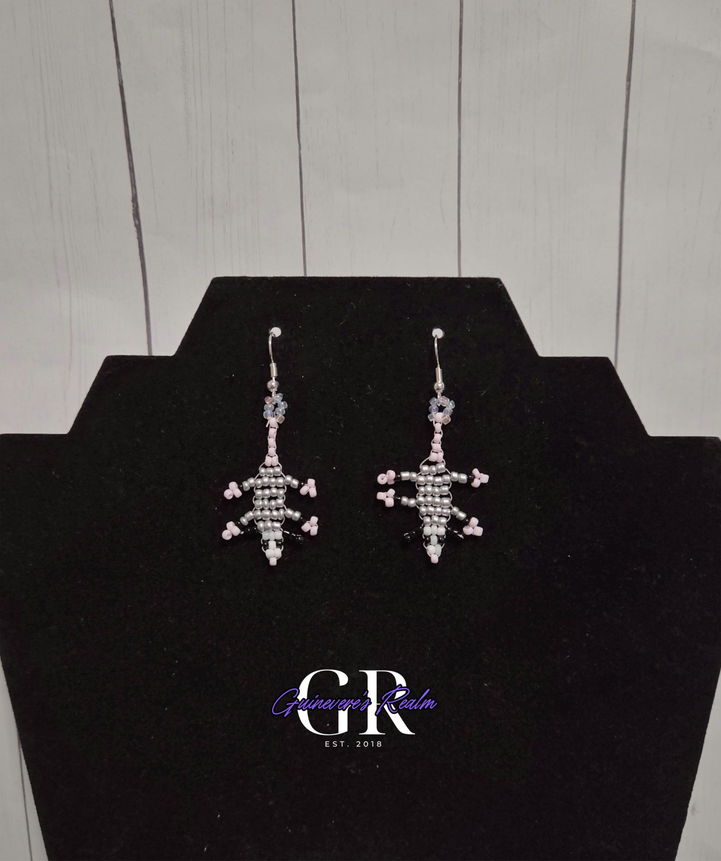 Beaded Mini Opossum Earrings