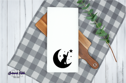 Funny Cat Moon Flour Sack Towel