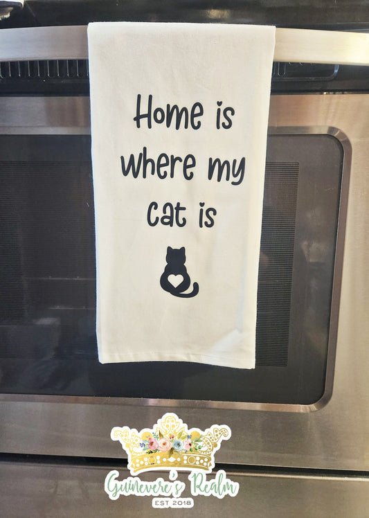 Home is Where my Cat Is Tea Towel
