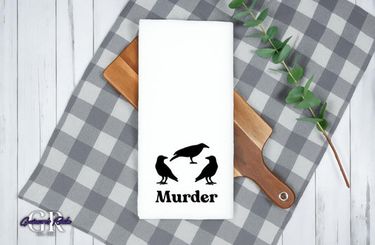 Murder, Murder of Crows, Tea Towel
