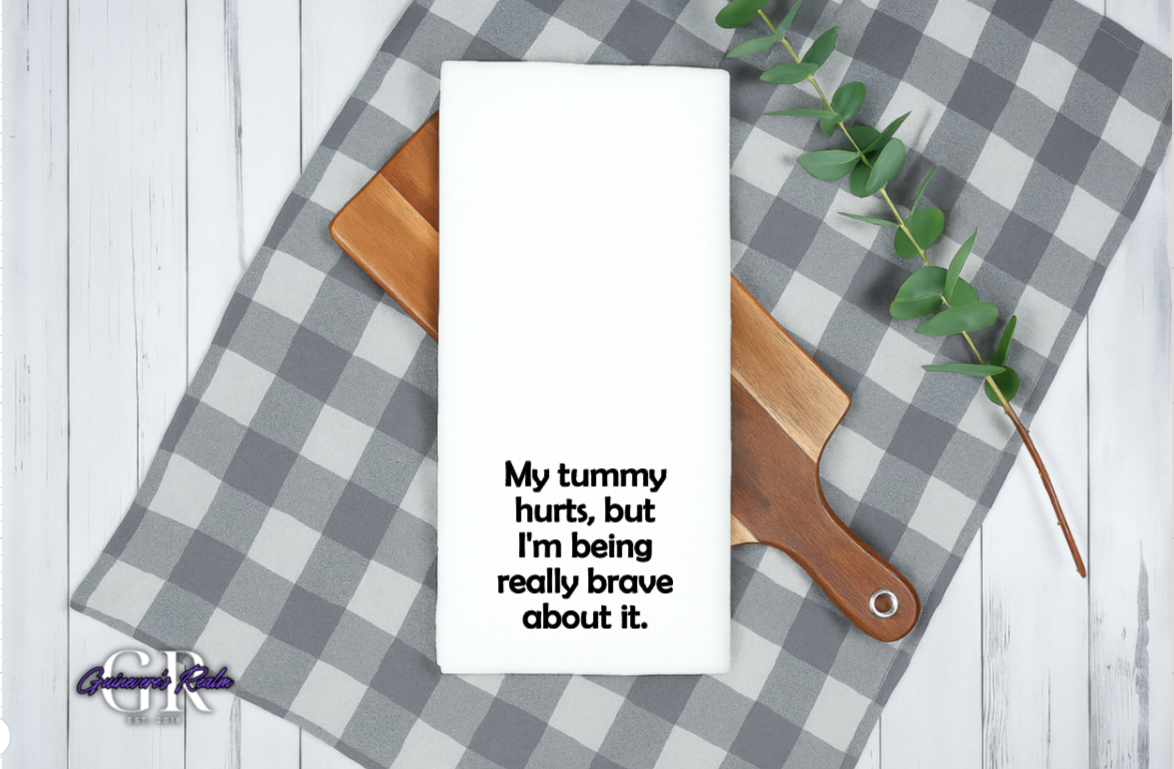 Funny Tummy Hurts Flour Sack Towel